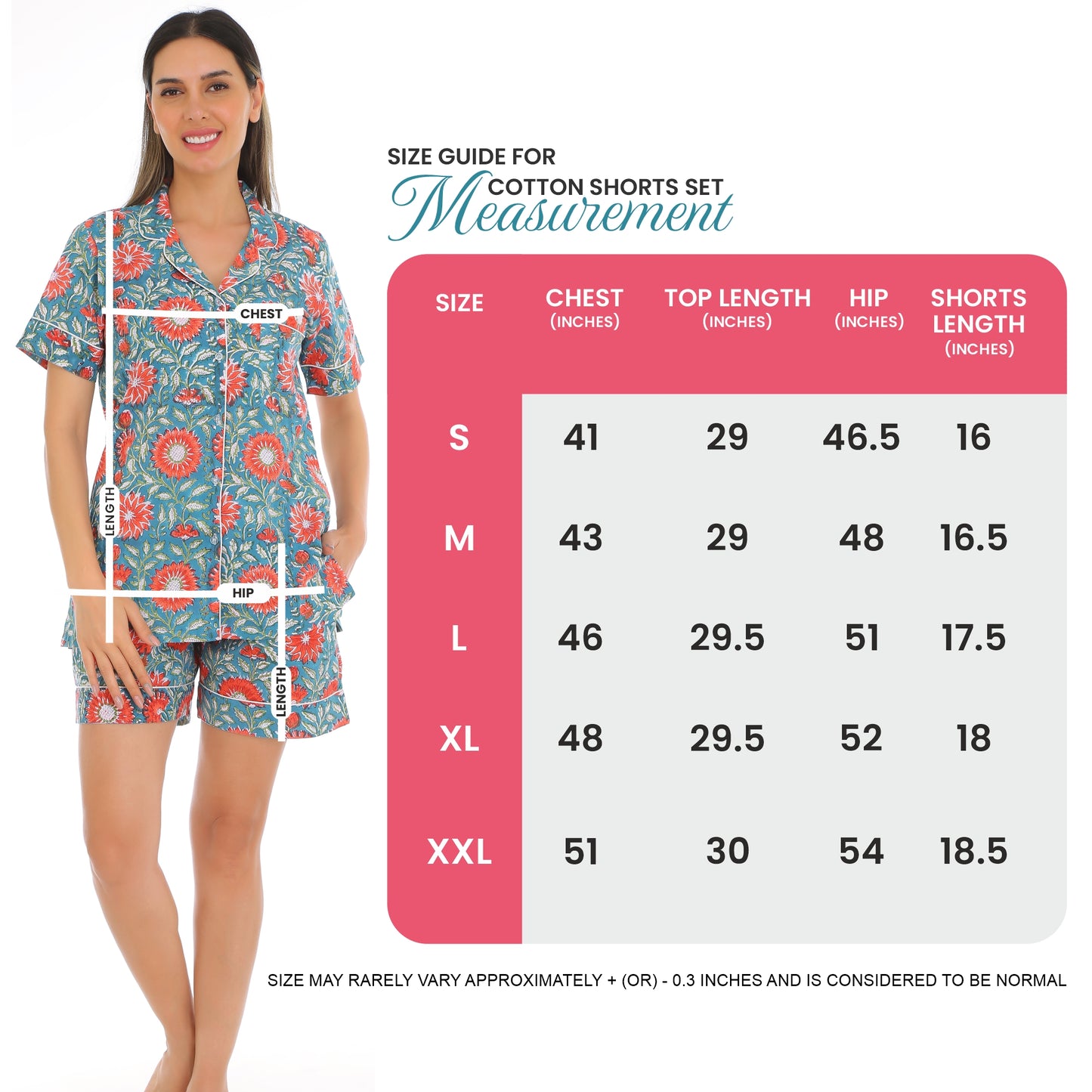 Colorful Flower Print Shorts Set