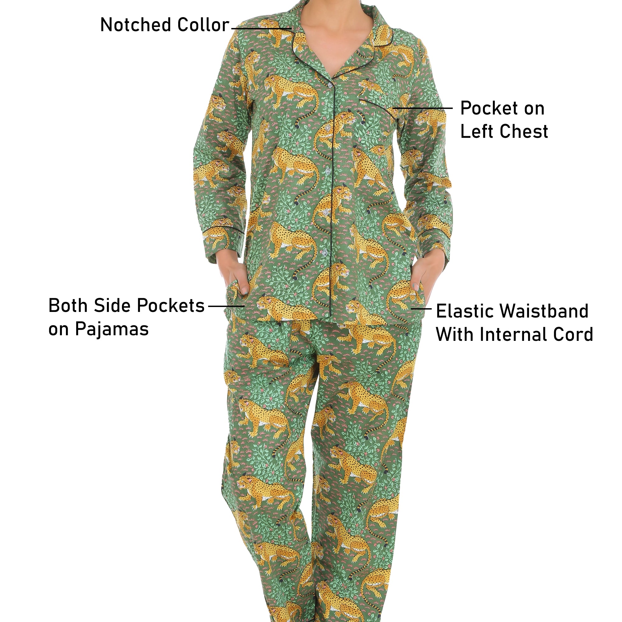 jungle Green cotton nightsuit