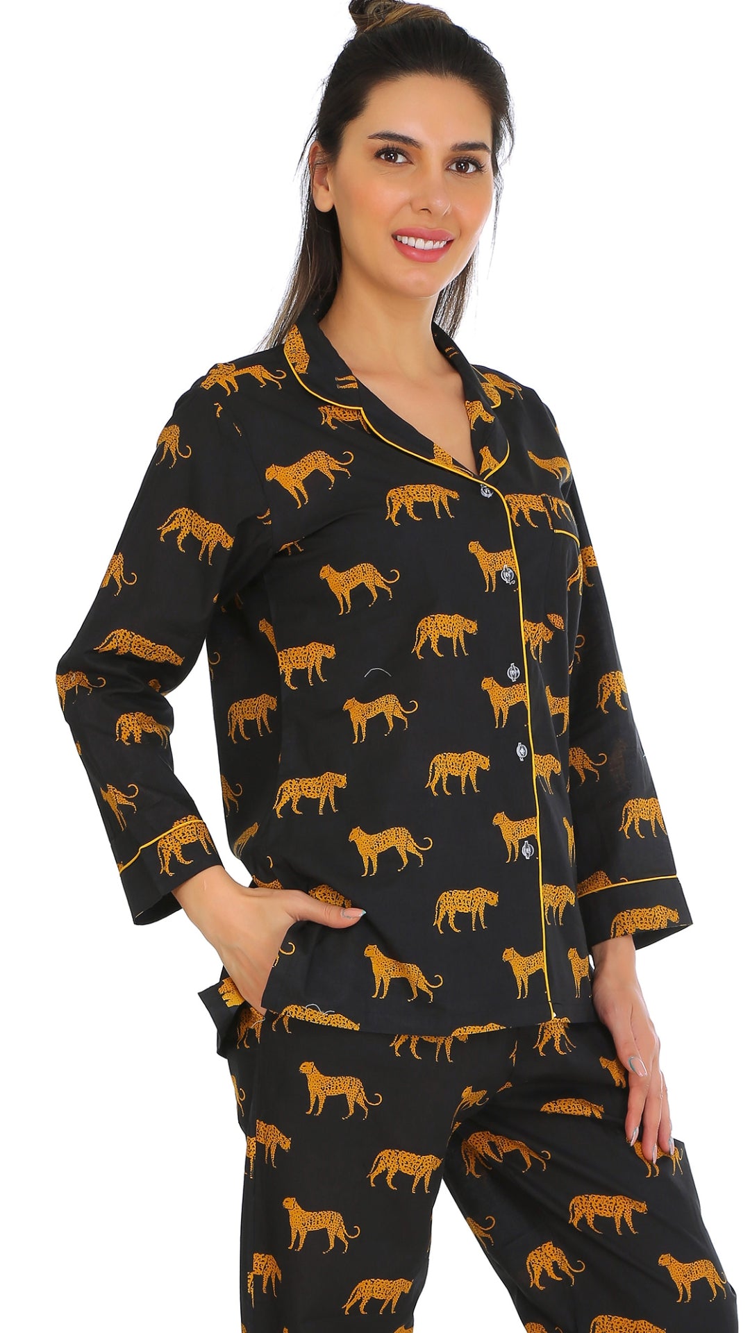 Black safari cotton Nightsuit