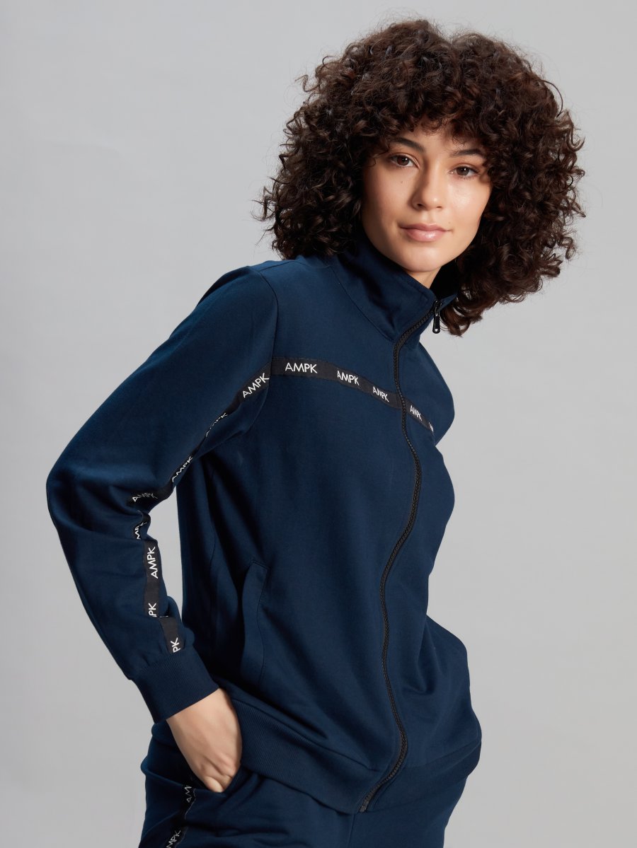 MIDNIGHT BLUE ZIP-UP JACKET SMART WEAR