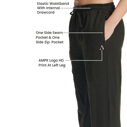 AMPK CONVERTIBLE OLIVE GREEN SWEAT PANT, LOWER FOR WOMEN, COMFORTABLE TRACK PANT