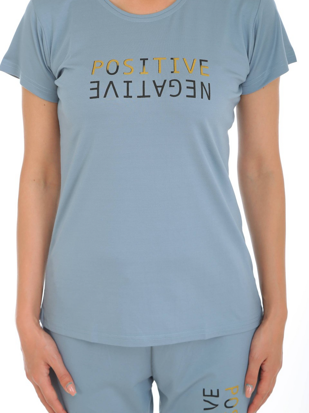 Gudnini Tencel T-Shirt With Pyjama Set ,Half Sleeves Top With Pajama Sleepwear for Women