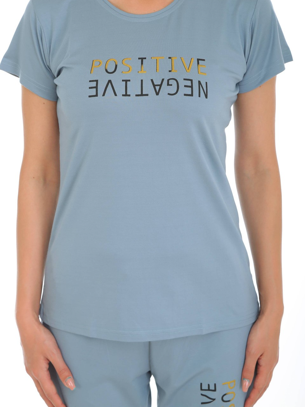 Gudnini Tencel T-Shirt With Pyjama Set ,Half Sleeves Top With Pajama Sleepwear for Women