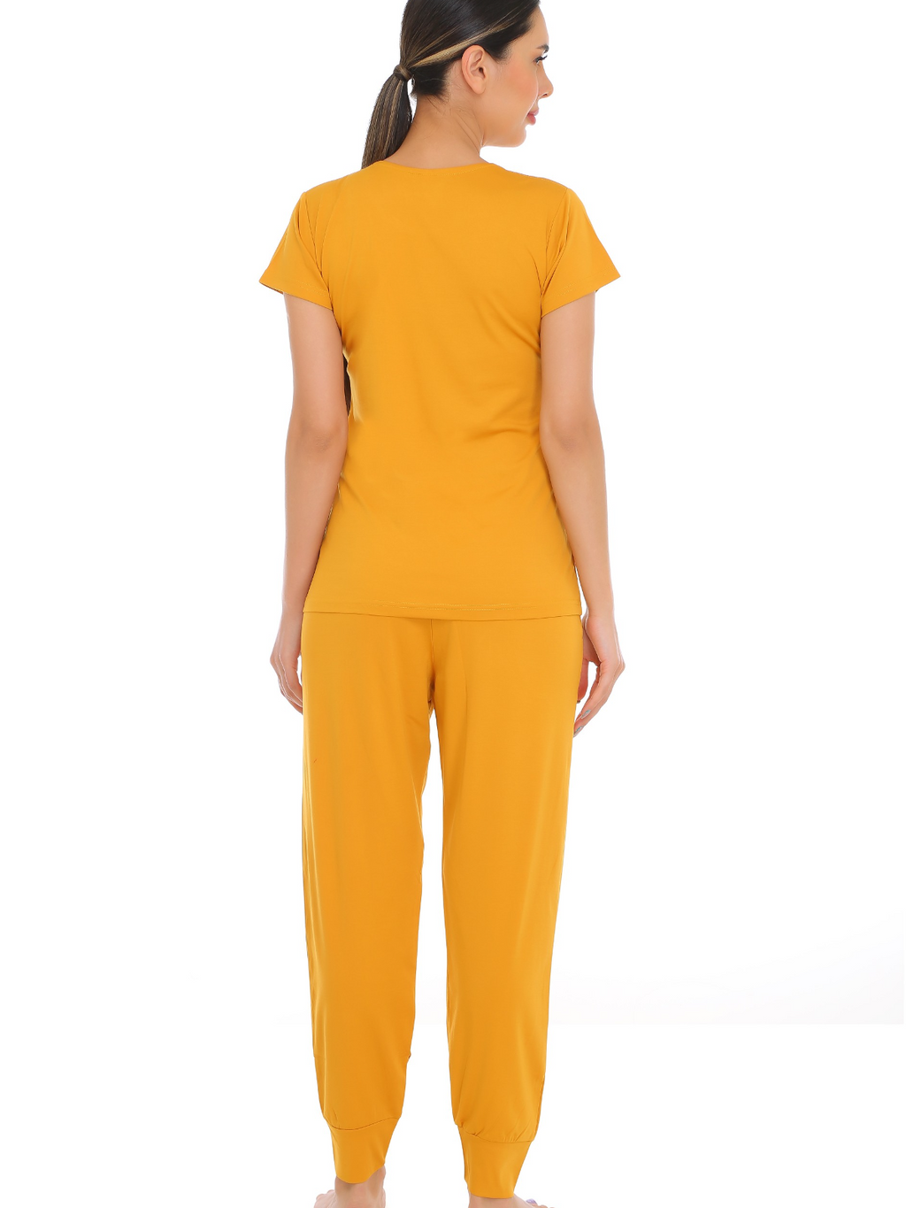 Gudnini Tencel T-Shirt With Pyjama Set ,Half Sleeves Top With Pajama Sleepwear for Women