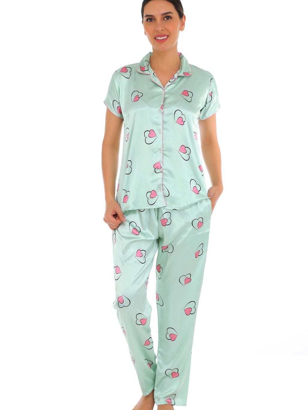 Satin T-Shirt Pyjama Set