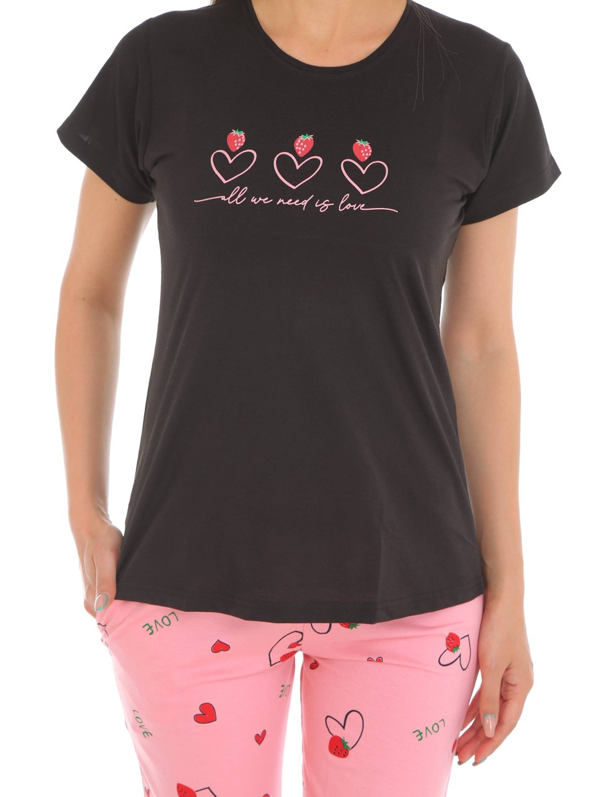 Gudnini Hosiery Printed Capri Set,Half Sleeves Tshirt With Capri Night Suit Sleepwear Nightwear Nightdress Loungewear for Women