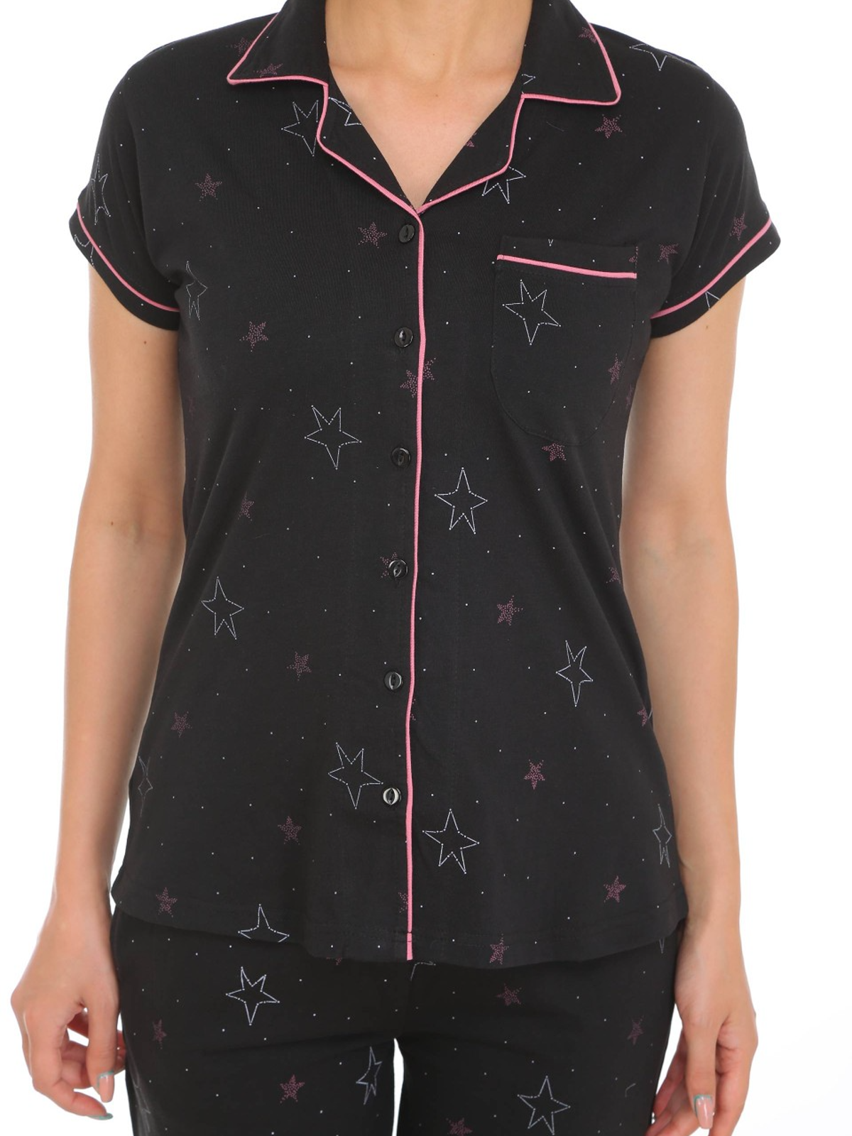 Midnight Comfort Button Down PJs