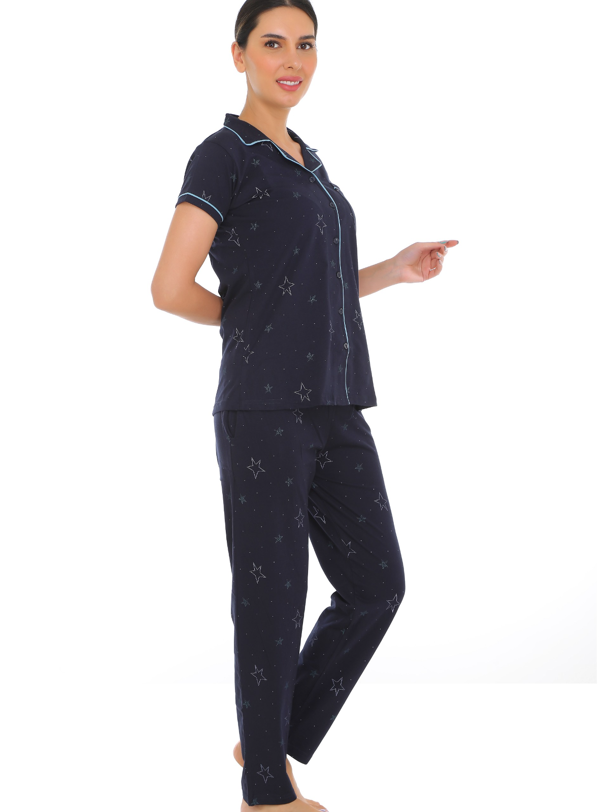 Snug Button-Front Pajama Set